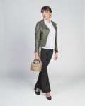 Chiodo in Pelle da Donna Verde Scuro – Celina | Leather Trend
