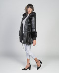 Giacca donna mod. Dany Nero in vera pelle e pelliccia 100% made in Italy