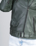 Women's Green Leather Perfecto – Emma | Leather Trend