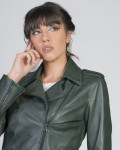 Women's Green Leather Perfecto – Emma | Leather Trend