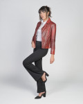 Chiodo Donna Bordeaux in Pelle - Giselle | Leather Trend