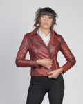 Chiodo Donna Bordeaux in Pelle - Giselle | Leather Trend