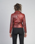 Chiodo Donna Bordeaux in Pelle - Giselle | Leather Trend