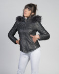 Women's Black Leather Down Jacket - Nika | Leather Trend