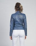 Chiodo in Pelle Blu Donna – Emma | Leather Trend