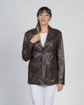 Women's Dark Brown Leather Jacket - Clarissa | Leather Trend