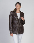 Giacca in Pelle da Donna Testa di Moro - Clarissa | Leather Trend