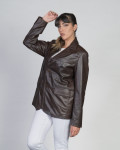 Giacca in Pelle da Donna Testa di Moro - Clarissa | Leather Trend