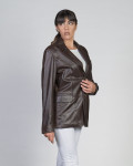 Giacca in Pelle da Donna Testa di Moro - Clarissa | Leather Trend