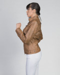 Women's leather jacket mod. V173 Genuine brown leather 100% made in Italy