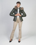 Piumino in Pelle da Donna Verde – Giorgia | Leather Trend
