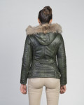 Piumino in Pelle da Donna Verde – Giorgia | Leather Trend
