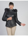 Women's Black Leather Down Jacket – Giorgia | Leather Trend
