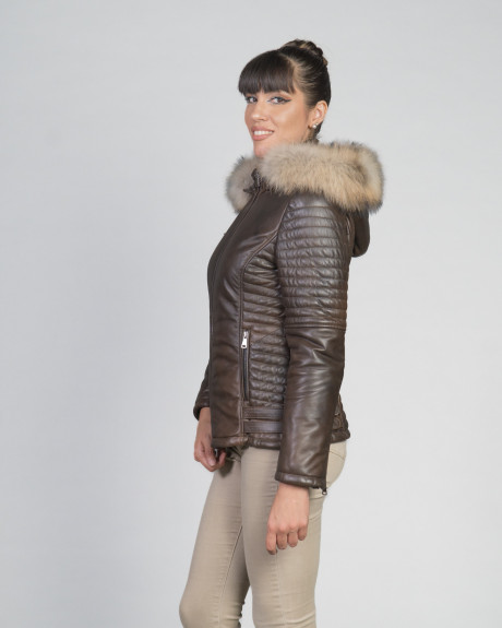 Piumino in Pelle da Donna Testa di Moro – Giorgia | Leather Trend 2