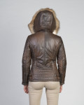 Women's Dark Brown Leather Down Jacket – Giorgia | Leather Trend