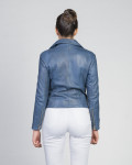Chiodo Donna Blu in Pelle - Giselle | Leather Trend