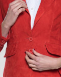 Women's Red Suede Jacket – Classic 712 | Leather Trend