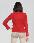 Women's Red Suede Jacket – Classic 712 | Leather Trend