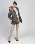 Ivette - Women's Dark Brown Down Jacket | Leather Trend