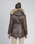 Ivette - Women's Dark Brown Down Jacket | Leather Trend