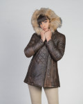 Ivette - Women's Dark Brown Down Jacket | Leather Trend