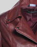 Chiodo Donna Bordeaux in Pelle - Giselle | Leather Trend