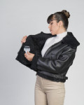 Women’s jacket Black genuine Shearling 100% made in Italy