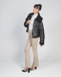 Women’s jacket Black genuine Shearling 100% made in Italy