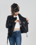 Women's Black Leather Perfecto Jacket - Mia | Leather Trend