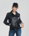 Women's Black Leather Perfecto Jacket - Mia | Leather Trend