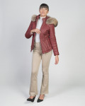 Women's Bordeaux Leather Down Jacket - Nika | Leather Trend