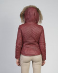 Women's Bordeaux Leather Down Jacket - Nika | Leather Trend