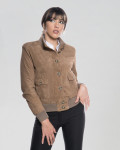 Bomber Donna Miele in Pelle Camoscio – Polo Bis | Leather Trend