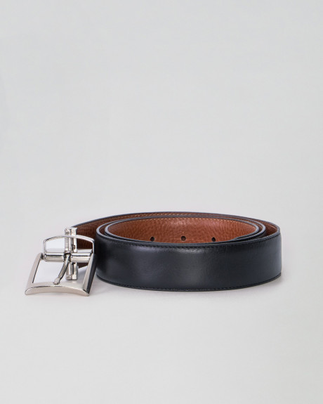 Belt mod. Arrigo Reversible Rust and Dark Brown genuine leather 100% made in Italy