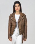 Women's Light Brown Perfecto Leather Jacket | Leather Trend
