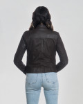 Giacca Biker in Nabuk Effetto Graffiato - Kelly | Leather Trend