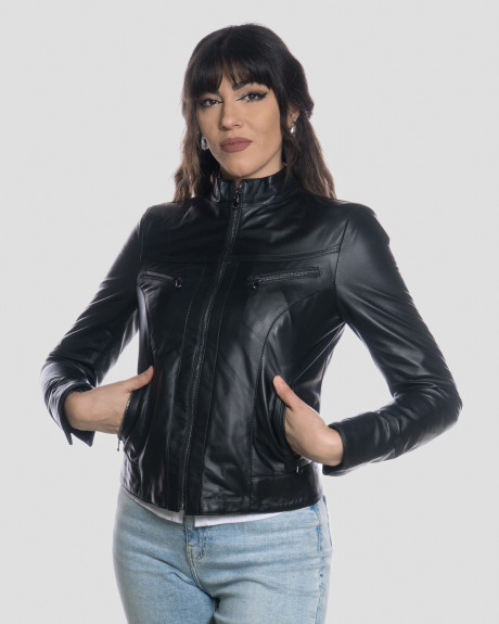 Kelly - Giacca Donna Nero in Vera Pelle