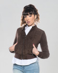 Women's suede bomber jacket – Timberly | Leather Trend