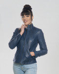 Women's Blue Leather Jacket | Leather Trend