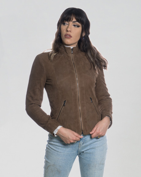 Women's Brown Suede Leather Jacket - Zara | Leather Trend