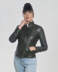 Giacca Donna Verde in Pelle - Zara | Leather Trend