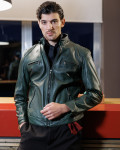 Giacca biker verde da uomo – Avatar | Leather Trend