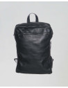 Men's Square Black Leather Backpack - Bali | Leather Trend