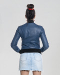 Bomber Donna Blu in Pelle - Roxie | Leather Trend