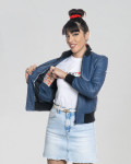 Bomber Donna Blu in Pelle - Roxie | Leather Trend