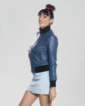 Bomber Donna Blu in Pelle - Roxie | Leather Trend