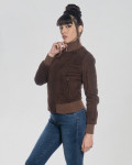 Women's Dark Brown Suede Leather Jacket - Roxie | Leather Trend