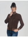Women's Dark Brown Suede Leather Jacket - Roxie | Leather Trend