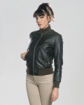 Bomber Donna Verde in Pelle - Roxie | Leather Trend