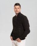 Men's Black Suede Leather Bomber Jacket – David | Leather Trend